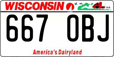 WI license plate 667OBJ