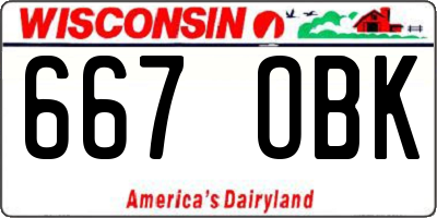WI license plate 667OBK