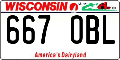 WI license plate 667OBL