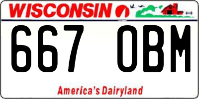 WI license plate 667OBM