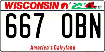 WI license plate 667OBN