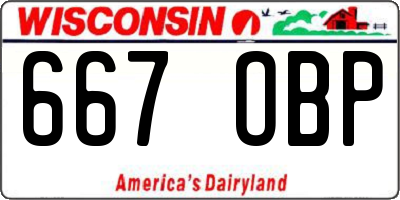 WI license plate 667OBP