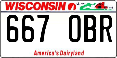 WI license plate 667OBR