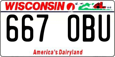 WI license plate 667OBU