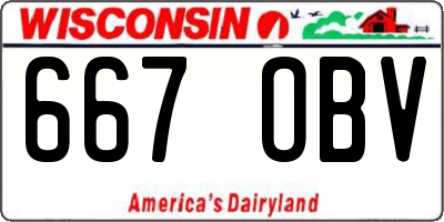 WI license plate 667OBV