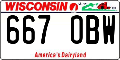 WI license plate 667OBW