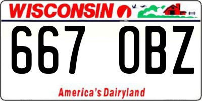 WI license plate 667OBZ
