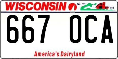 WI license plate 667OCA