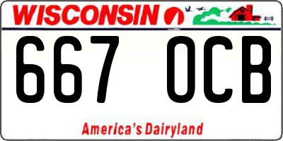 WI license plate 667OCB