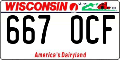 WI license plate 667OCF