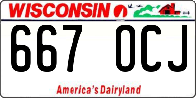 WI license plate 667OCJ