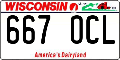 WI license plate 667OCL