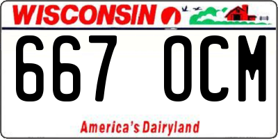 WI license plate 667OCM