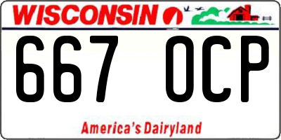 WI license plate 667OCP