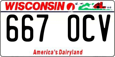 WI license plate 667OCV