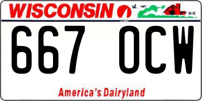 WI license plate 667OCW