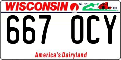 WI license plate 667OCY