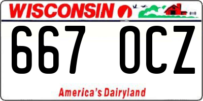WI license plate 667OCZ
