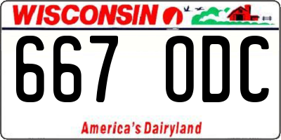 WI license plate 667ODC