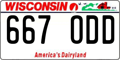 WI license plate 667ODD