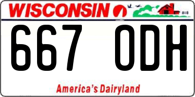 WI license plate 667ODH