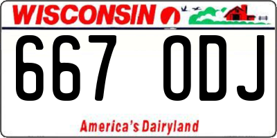 WI license plate 667ODJ