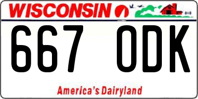 WI license plate 667ODK