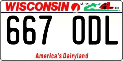 WI license plate 667ODL