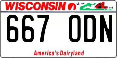 WI license plate 667ODN