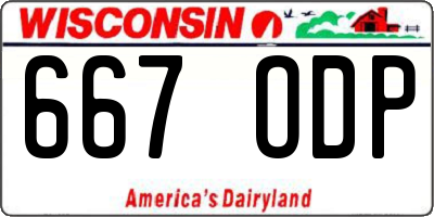 WI license plate 667ODP