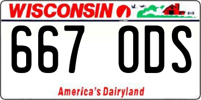WI license plate 667ODS