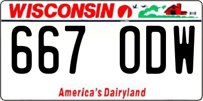 WI license plate 667ODW