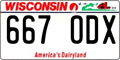 WI license plate 667ODX