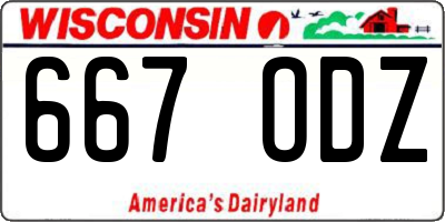 WI license plate 667ODZ