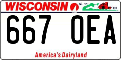 WI license plate 667OEA