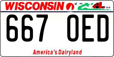 WI license plate 667OED