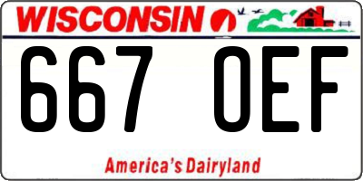 WI license plate 667OEF