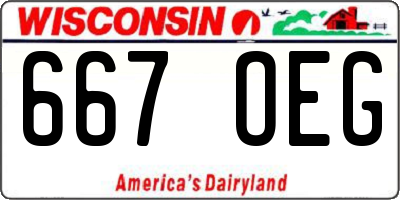 WI license plate 667OEG