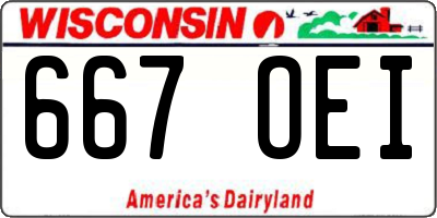 WI license plate 667OEI
