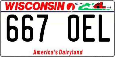WI license plate 667OEL