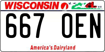 WI license plate 667OEN