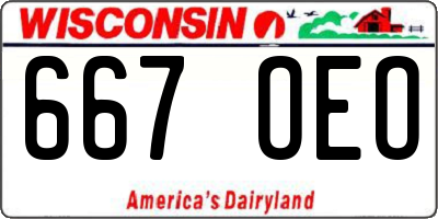 WI license plate 667OEO