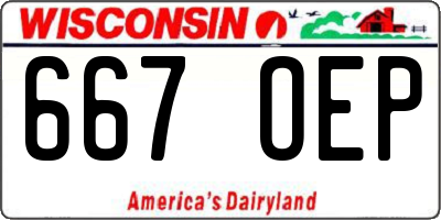 WI license plate 667OEP