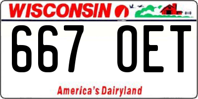 WI license plate 667OET