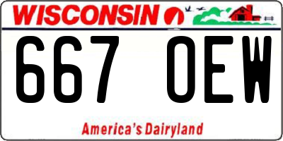 WI license plate 667OEW