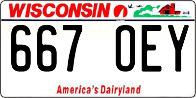 WI license plate 667OEY