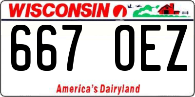 WI license plate 667OEZ