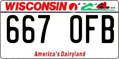 WI license plate 667OFB