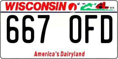 WI license plate 667OFD