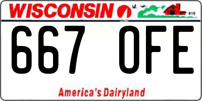 WI license plate 667OFE